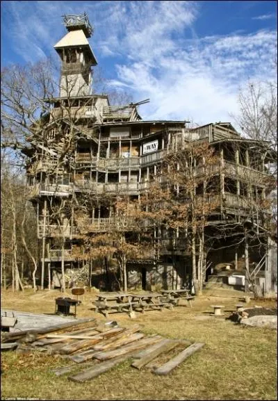 Cette maison de Cosville dans le Tennessee, construite par Horace Burgess, est littralement imbrique dans les arbres, c'est impressionnant. De quand date-t-elle ?