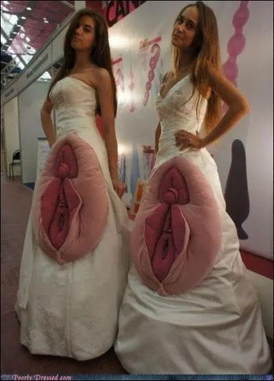 C'est  peine croyable ! Que dire de plus ? On atteint le comble du mauvais got avec ces robes destines au mieux ?