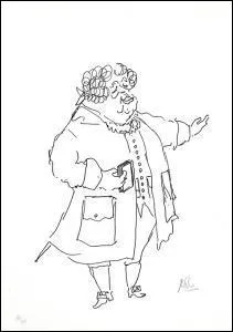 Un dessin de caractre, crayonn par un artiste aux multiples talents : crivain, dramaturge, ralisateur, acteur, polyglotte... C'est ?