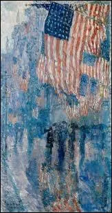 Quel peintre amricain est l'auteur de la toile  The avenue in the rain  qui fait partie de la collection de la Maison Blanche ?
