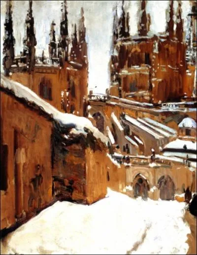 La Cathdrale de Burgos sous la neige, 1910