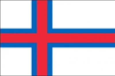 Drapeau d'une rgion autonome du Danemark, situe entre l'cosse et l'Islande.
