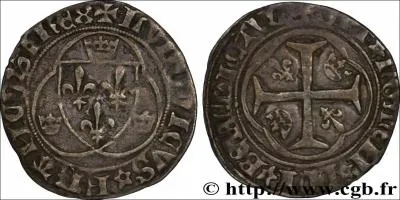 Cette pice royale a t frappe  l'effigie des armoiries d'un roi particulirement radin (d'ailleurs toutes les pices frappes pendant son rgne sont en billion). Quel est ce roi ?