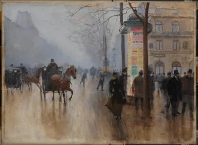 Qui a peint  Voitures sur le boulevard des Italiens  ?