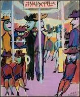 Qui a peint  4 passagers debout de profil dans le mtro  ?