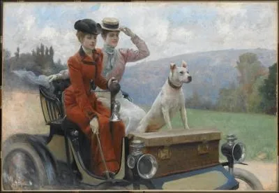 Quel peintre amricain est l'auteur de la toile  Les dames Goldsmith au bois de Boulogne en 1897 sur une voiturette  ?