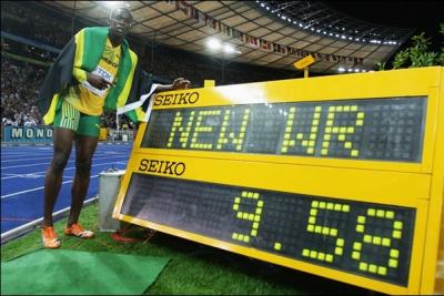 Sport : Qui dtient le record du monde du 100m en 9'58 s ?