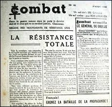 Quel est le titre du journal lancé en juillet 1941 dans la clandestinité par le mari de cette dernière ? 
C'était l'un des principaux journaux de la résistance avec "Combat"