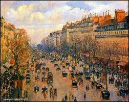 Quel boulevard parisien Camille Pissarro a-t-il représenté à différents moments de la journée et sous diverses conditions atmosphériques ?
