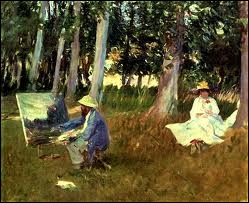Quel peintre américain a représenté  Claude Monet en train de peindre  ?