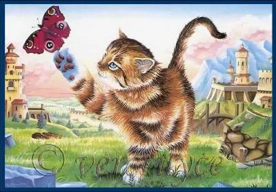 Qui a peint ce chat et ce papillon ?