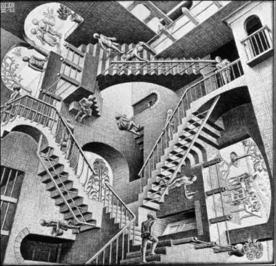 Ce dessin d'escaliers de M C Escher ne vous fait-il pas penser  d'autres escaliers, ceux du film... ?