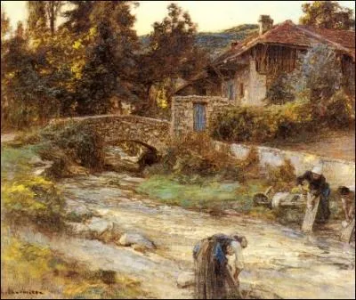 Qui a peint  Blanchisseuses sur le bord d'une rivire  ?