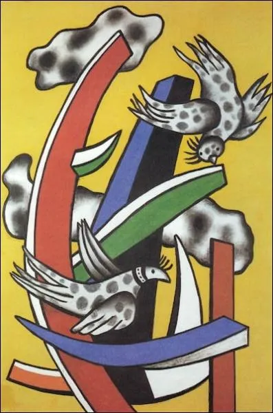 Qui a peint Composition aux deux oiseaux ?