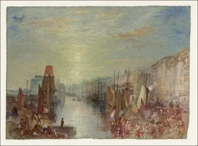 Le Havre, coucher de soleil sur le port par l'un des plus grands peintres britanniques (1775-1851) pr�curseur de l'impressionnisme.