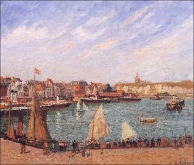 L'avant-port de Dieppe, apr�s-midi de soleil (1902) par un peintre n� danois, impressionniste puis n�o-impressionniste, qui eut deux fils peintres : Lucien et Paul-Emile.