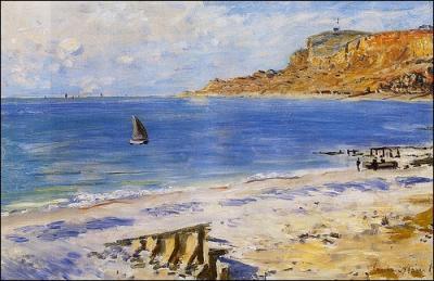 Plage  Sainte Adresse (1867) par l'un des plus clbres impressionnistes  ses dbuts.