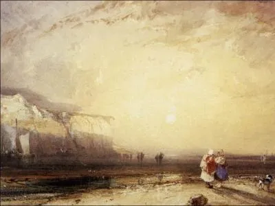 Coucher de soleil en Pays de Caux, par un peintre britannique naturaliste et romantique (1802-1828) qui rompit avec la tradition acad�mique.