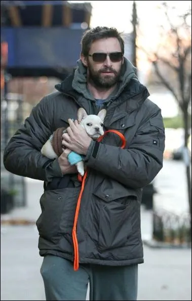 Qui promne ici en plein hiver son petit bulldog prnomm Peaches (Pches) ?