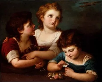 Enfants avec un nid d'oiseaux et des fleurs, c. 1796
