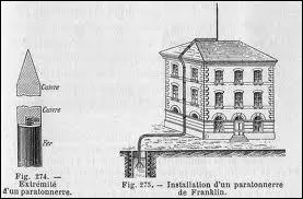 De quoi se compose le paratonnerre, invent par Benjamin Franklin ?