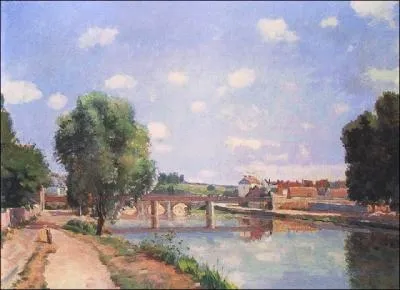 Le pont de chemin de fer  Pontoise, 1873.
