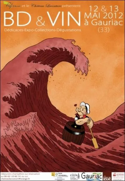De quel lieu, o normalement se droule la vinification, pourrait bien provenir cette mare rouge sur laquelle navigue Popeye ? A votre sant  amis quizeurs  !