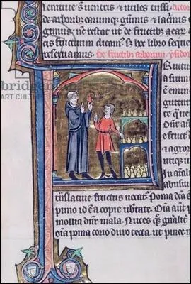 La nature ne sert pas seulement d'crin aux amants et poux. Ici, un docteur montre la manire de conserver les poires dans un fruitier. Extrait de :  Le miroir de la Nature  crit par :