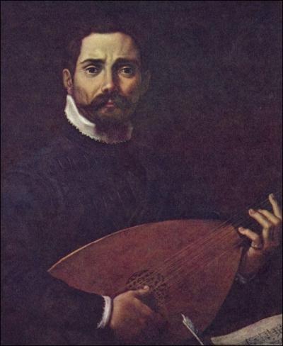 Portrait de Giovanni Gabrielli jouant du luth, 1599-1600