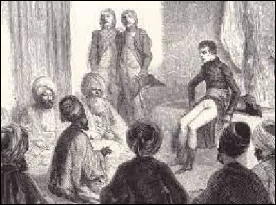 Au Caire, Napoléon veut se présenter comme le libérateur du peuple égyptien contre l'oppression mamelouk. Il cherche le soutien des notables locaux en participant aux fêtes musulmanes et en les associant à l'administration du pays, au sein d'un conseil appelé :