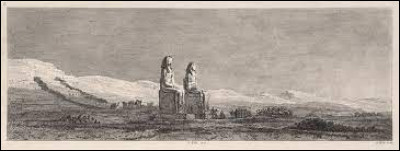 Le grand dessinateur Vivant-Denon qui a accompagné l'armée napoléonienne en Haute-Egypte, a réalisé de remarquables gravures sur les monument égyptiens. Dans son ouvrage "Voyage en Basse et Haute-Egypte", on peut voir ces 2 célèbres statues aux dimensions colossales. Comment sont-elles appelées ?