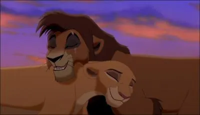 Quelle erreur peut-on observer lorsque Kovu et Kiara regardent leur reflet dans l'eau ?