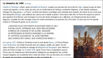 Le Perron, pour punir les Ligeois, fut transport 