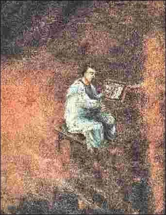 Le sujet du parchemin est probablement le portrait de l'auteur. Dans la basse Antiquit, il tait frquent de commencer ainsi un manuscrit. Insr dans l'vangliaire de Saint-Victor de Xanten. O ?