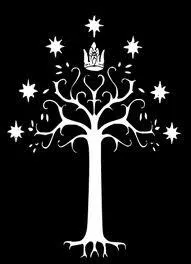 Sur l'tendard du Gondor, que signifie les toiles au dessus de l'arbre blanc ?