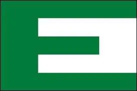 Le drapeau ci-contre avec un E vert sur fond blanc tait une bauche d'un drapeau fort connu. Lequel ?