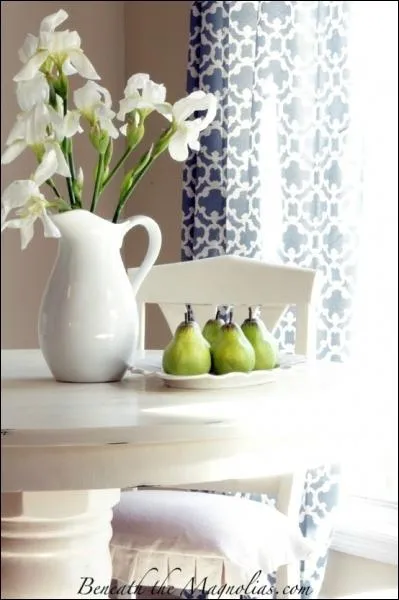 Dans ce broc blanc, une ide pour varier les vases, de trs belles fleurs blanches, qui sont... ?