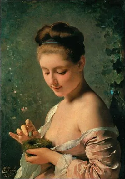 Autre peintre natif de la ville, cet artiste auteur de 'La jeune fille au nid' que nous trouvons au muse des Beaux-arts de Lyon :