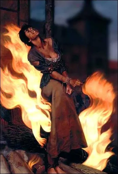 Puisque l'on parle de bcher, quel personnage de srie a failli mourir brl vif, accus de sorcellerie ?