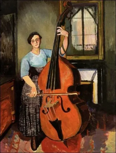 Femme  la contrebasse en 1915