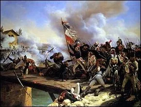 Voulant prouver à tous qu'il ne les avait molles / Ce fringant général franchit le pont d'Arcole / Et revint le front ceint de lauriers, d'auréole / Puis partit en Égypte, faire encore le mariole.