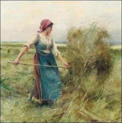 Observant et peignant avec fidlit la vie des paysans, ce peintre franais est l'auteur de nombreuses scnes rurales. il a ralis cette toile intitule   La faneuse   ... .