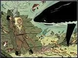 Dans quel album Tintin a-t-il la surprise de se retrouver nez  nez avec un requin au cours d'une plonge en scaphandre ?