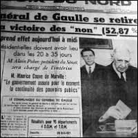 Suite au rsultat du rfrendum, Charles de Gaulle cessa ses fonctions de prsident de la Rpublique le 28 avril 1969. Qui assura la prsidence par intrim jusqu'aux lections suivantes ?