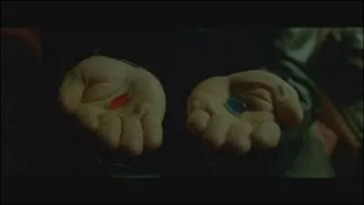 Morphus donne un choix  No : la pilule bleue ou la pilule rouge. laquelle va-t-il choisir ?