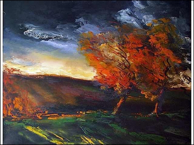 Qui a peint  Paysage d'automne, ciel d'orage  ?