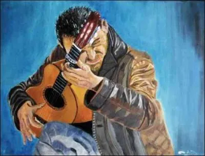 Le gitan qui rit tout l'temps : Il est n l-bas en Pologne / Il a grandi en Bulgarie / Et depuis / Les barbels, les chiens qui grognent / Le cheval mort, il a tout pris dans les dents ...