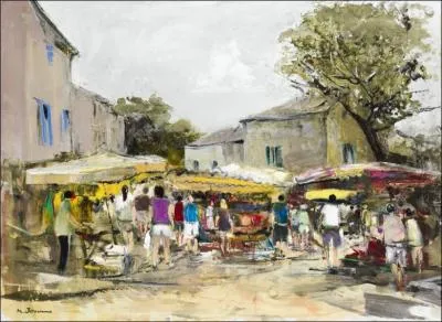 Les marchs de Provence : Il y a tout au long des marchs de Provence / Qui sentent, le matin, la mer et le Midi / Des parfums de fenouil, melons et cleris ...