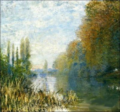 Claude Monet , artiste-peintre de portraits et surtout de paysages comme ces   Rives de la Seine en automne   , est un peintre li au mouvement ... .