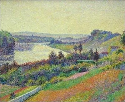 Dans ce tableau intitul   la Seine  Herblay  , Maximilien Luce artiste peintre et graveur a us de la technique fonde sur la division des couleurs franches. c'est une oeuvre du ... .